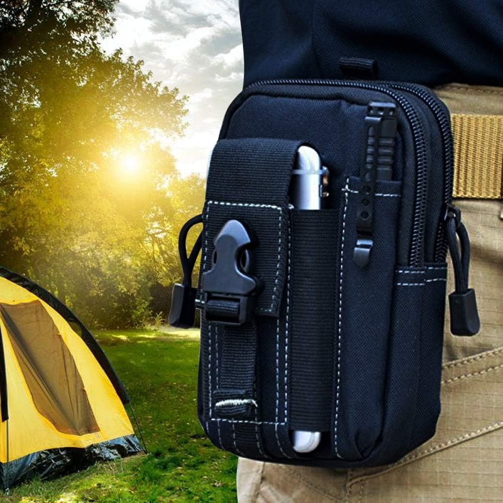 Hunting Outdoors - 戦術的なモールベルトポーチ軍事ウエストバッグ EDC ツールオーガナイザー電話ホルスターホルダー男性用屋外ハイキングキャンプ狩猟ギア