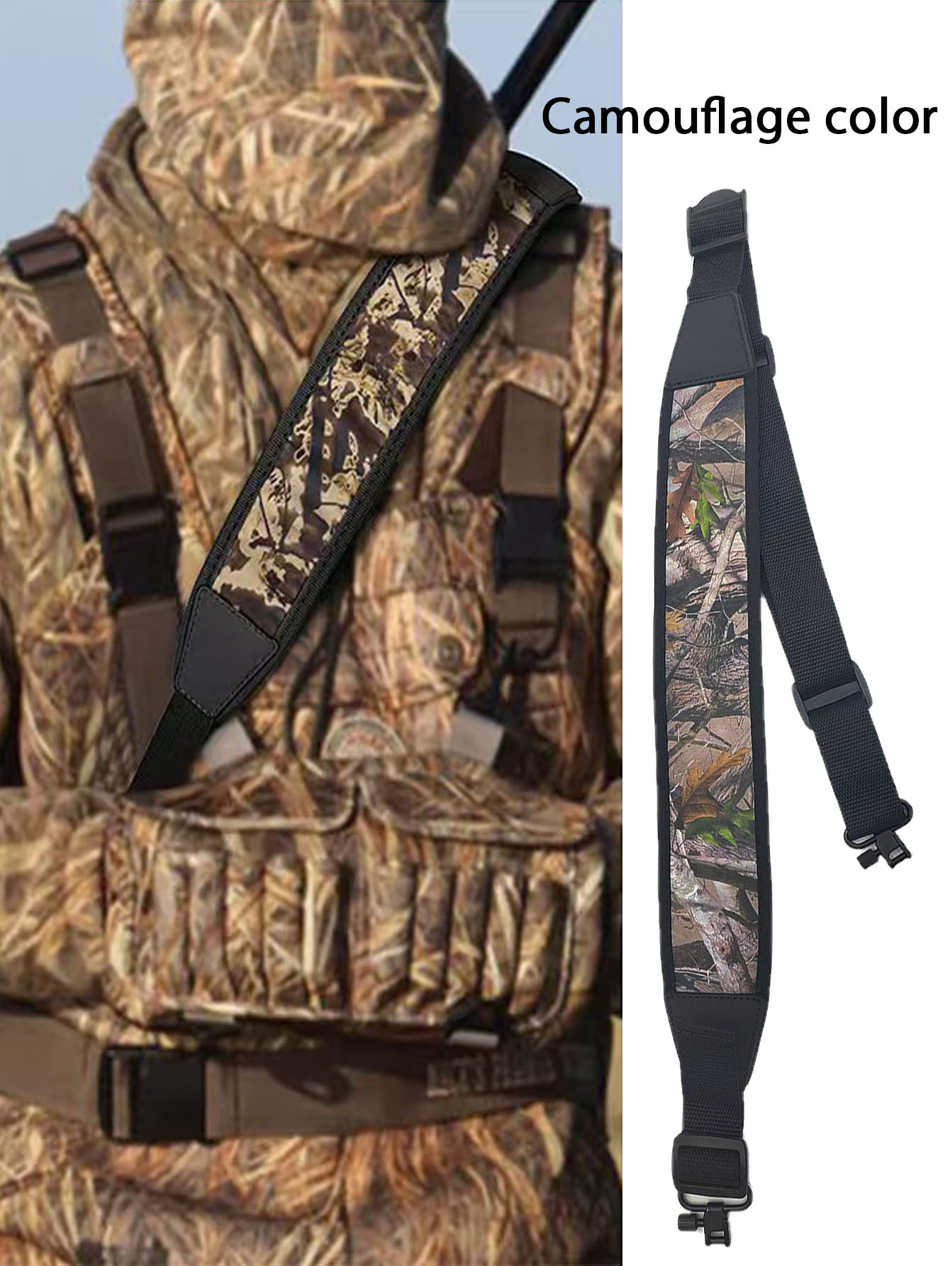Hunting Outdoors - ハンティングショルダーストラップ多機能アウトドアタクティカルベルトショルダーストラップハンティングアクセサリー2点式ショルダーストラップ