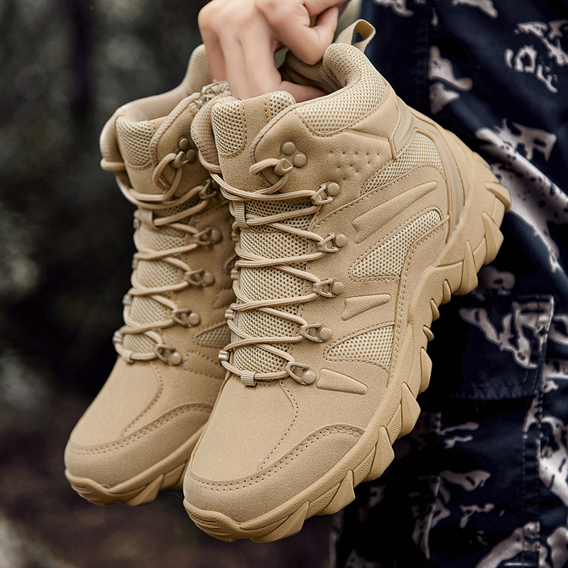 Hunting Outdoor Boots - 砂漠戦闘訓練ブーツ男性屋外キャンプ耐摩耗性迅速対応ハイキングシューズ釣り狩猟スニーカー男性 Zapatillas