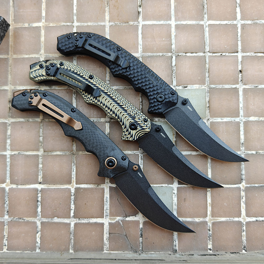 Best Hunting Outdoor Knife - JUFULE 865ミニベッドレル 最高のフォームカーボンファイバー/G10ワッシャー 折りたたみ式ポケットEDCツール キャンプハンティング用 マークS90Vブレード