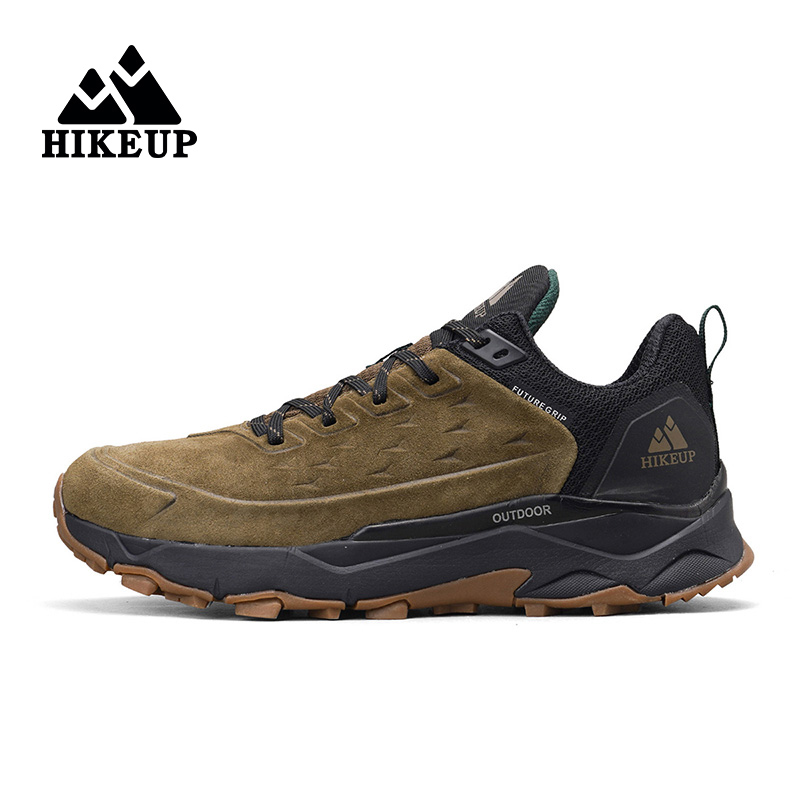 Hunting Outdoor Boots - ハイキング-男性用のクッション付きラバーアウトソールシューズ、滑り止めスエードスニーカー、キャンプ、狩猟、ウォーキング用の通気性シューズ、本革