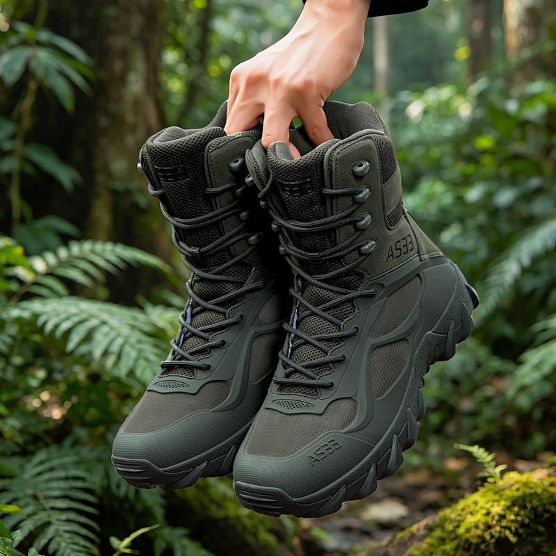 Hunting Outdoor Boots - 男性の戦術的なブーツカジュアル超軽量トレーニング安全作業防水屋外男性軍ブーツ迅速な応答足首狩猟ブーツ
