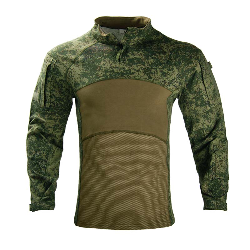 Hunting Outdoor Shirts - 通気性のある迷彩戦術カエルシャツ男性耐摩耗性軍事戦闘トップ屋外狩猟トレーニング長袖軍制服