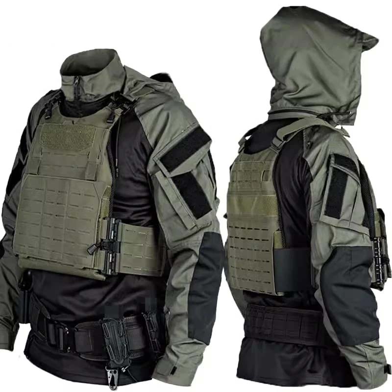 Hunting Outdoors - メンズ CP 迷彩戦術コンバットシャツ & パンツセット軍事マルチカムカーゴパンツスーツ屋外狩猟エアソフトハイキングトレーニング