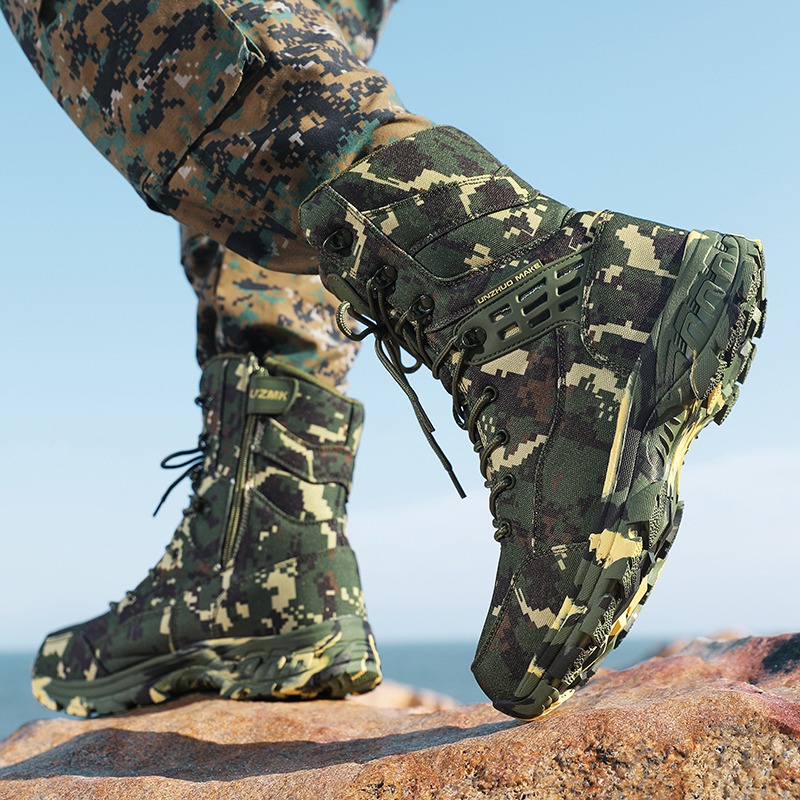 Hunting Outdoor Boots - 高品質メンズアウトドアブーツ迷彩狩猟男トレッキングブーツ滑り止め防水ブーツ男性ボタスセンドリスモやつ