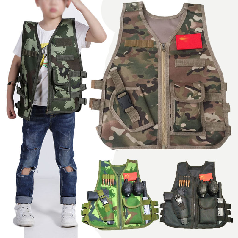 Outdoor Hunting Games For Kids - 子供用タクティカルベストスーツ狩猟アウトドアゲーム子供用迷彩スナイパーベスト戦闘ジャングル服男の子＆女の子エアソフトベスト