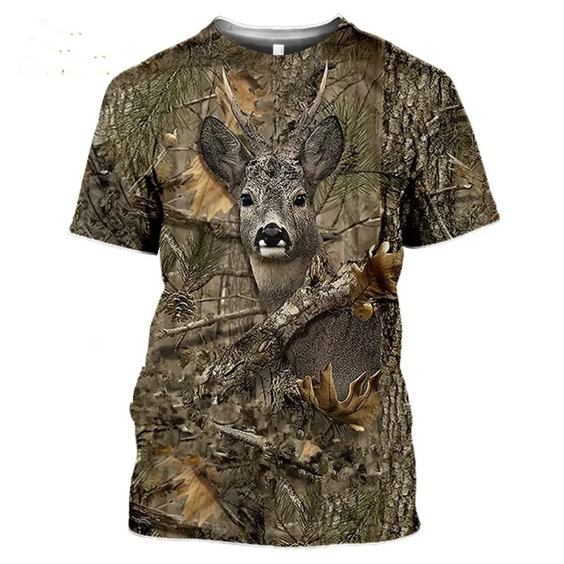 Wildman Hunting & Outdoor Polokwane Photos - 2026 迷彩狩猟動物イノシシ 3d Tシャツ夏カジュアルメンズ Tシャツファッションストリート女性のプルオーバー半袖