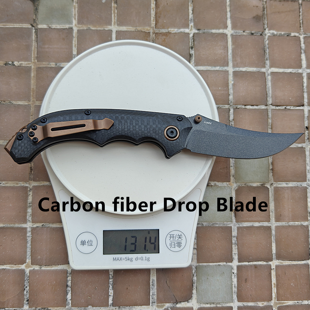 Best Hunting Outdoor Knife - 最高のフォームパッキング 865 ミニベッドラム カーボンファイバー/G10 ワッシャー 折りたたみ式ポケットEDCツール