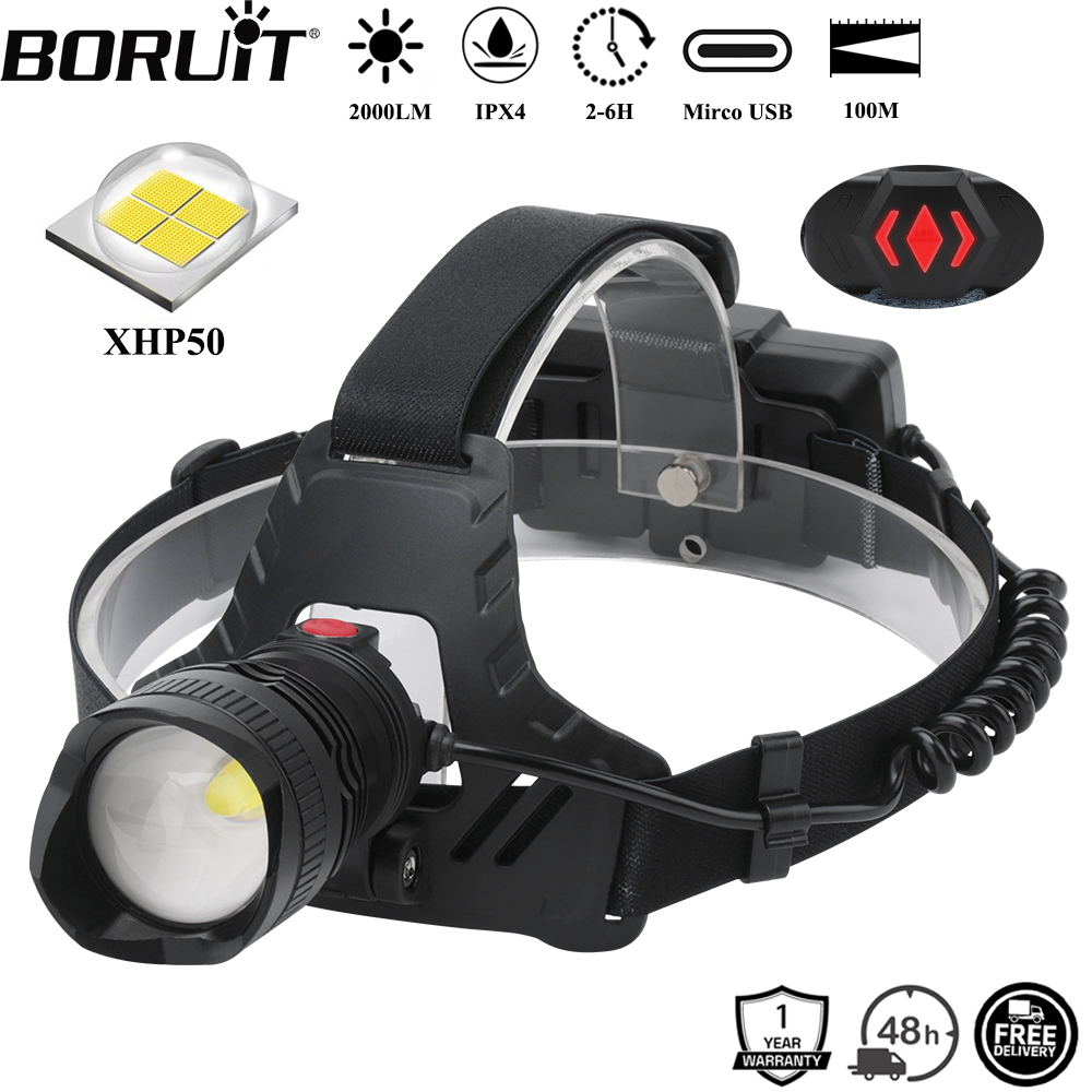 BORUiT 2000LM XHP50 LEDズーム式ヘッド - Hunting & Outdoor Supplies Vanderbijlpark Photos のレビューと価格