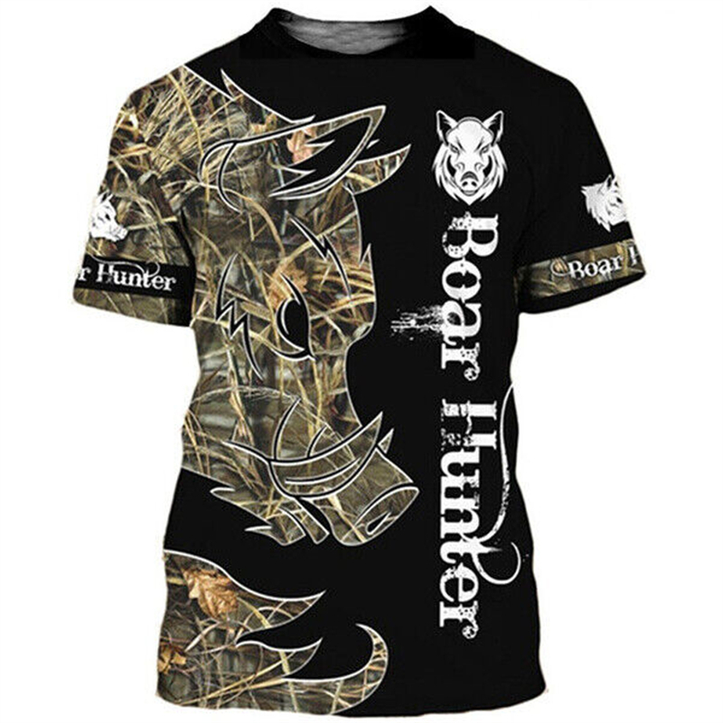 迷彩柄狩猟動物イノシシメンズTシャツ3Dプリントスポーツ半袖 - Wildman Hunting & Outdoor Polokwane Photos のレビューと価格
