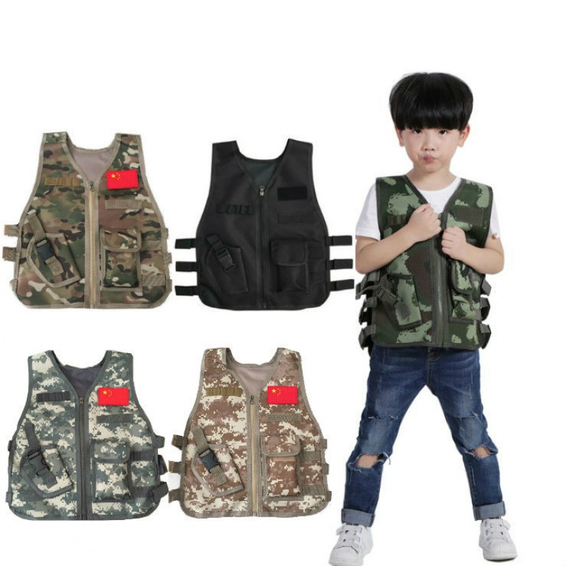 子供用迷彩戦術ベスト 夏用アウトドアキャンプトレーニングベス - Outdoor Hunting Games For Kids のレビューと価格