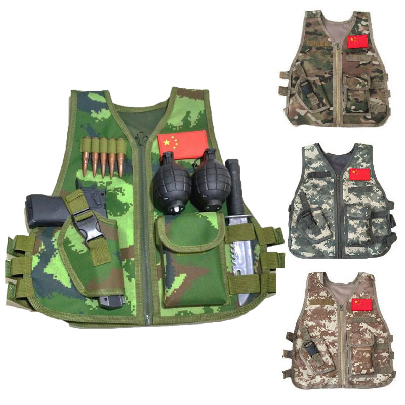 子供用迷彩戦術ベスト 夏用アウトドアキャンプトレーニングベス - Outdoor Hunting Games For Kids のレビューと価格