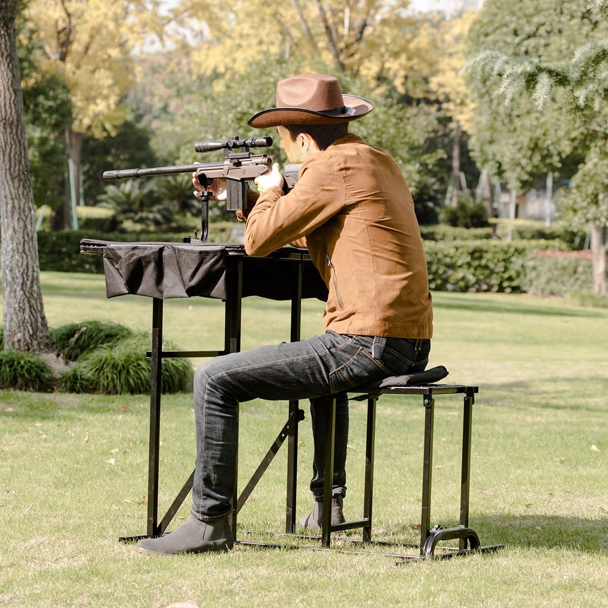 折りたたみ式射撃台 高さ調節可能な射撃ベンチ パッド入りシー - Outdoor Hunting Table のレビューと価格