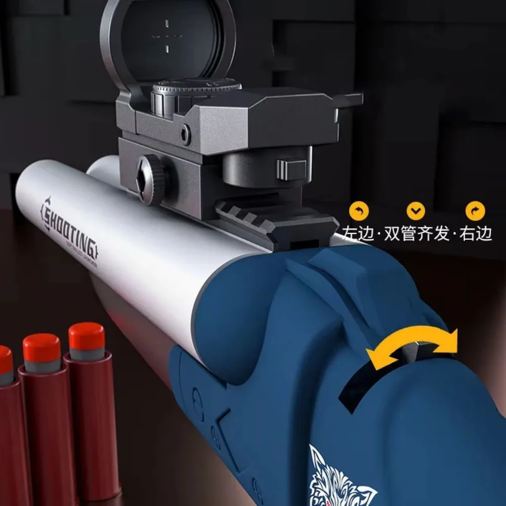 ダブルバレルショットガンおもちゃ、照準器付き、ソフトダーツ2 - Outdoor Hunting Games For Kids のレビューと価格