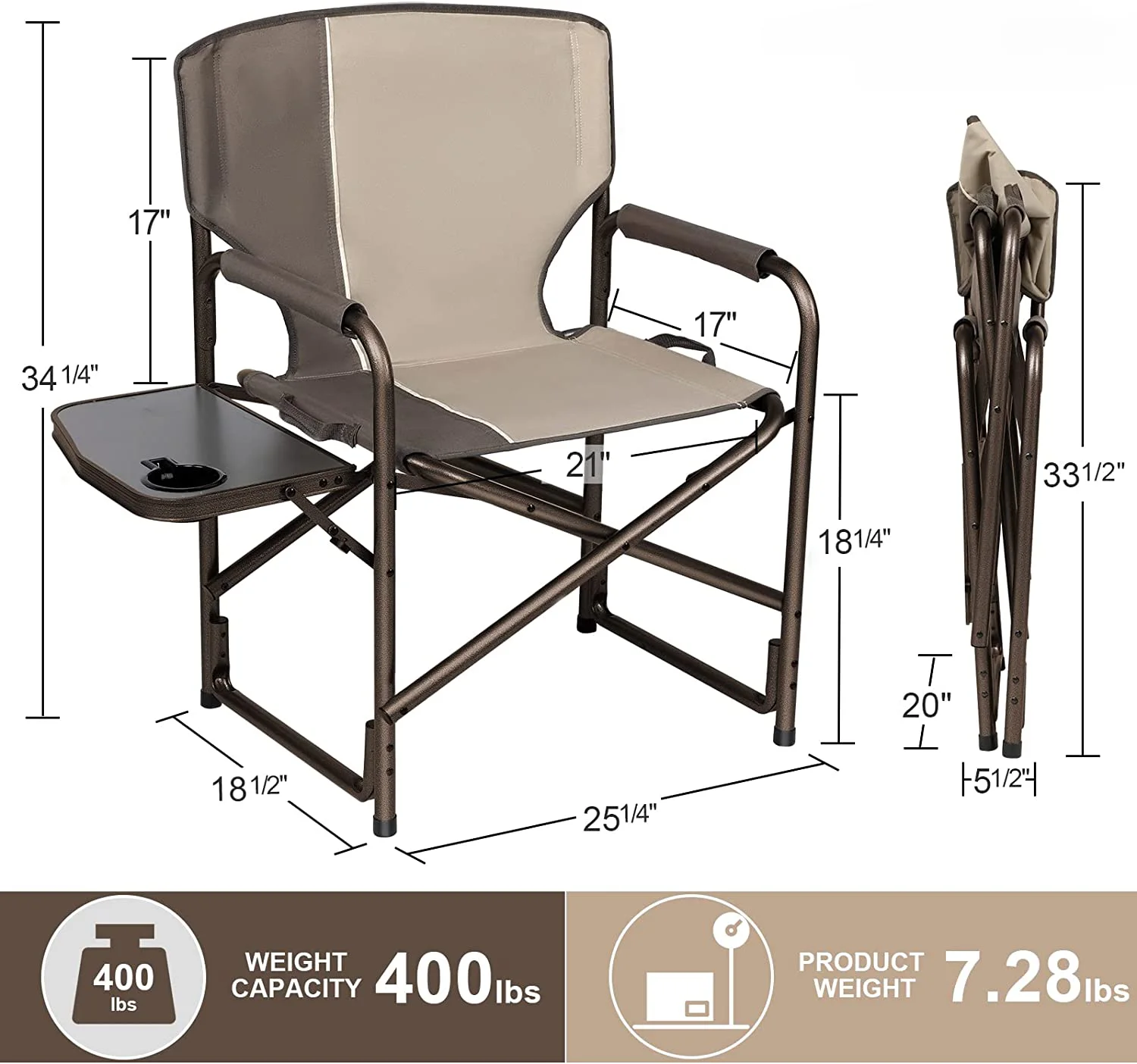 新型アウトドアポータブルハンティングチェア、サイドテーブル付 - Outdoor Hunting Table のレビューと価格