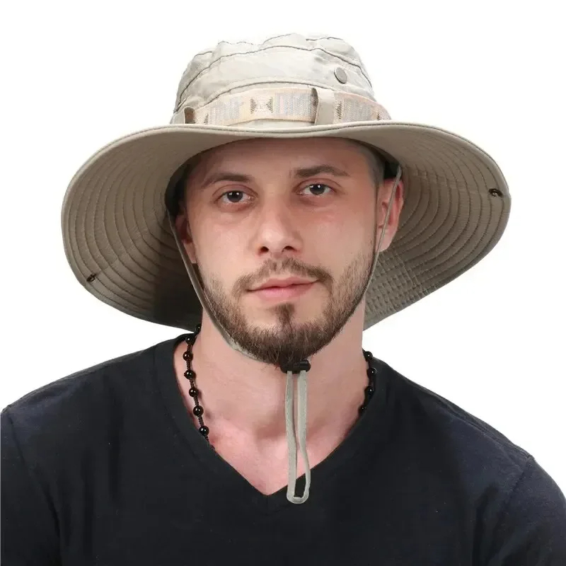 夏用メンズつば広バケットハット UVカット パナマ風メッシュ - Hunting Outdoor Hats のレビューと価格