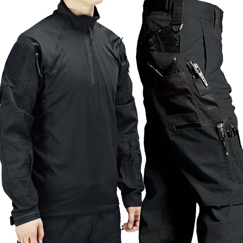 屋外戦闘用タクティカルスーツ耐摩耗性Tシャツ+カーゴパンツメ - Hunting Outdoor Shirts のレビューと価格