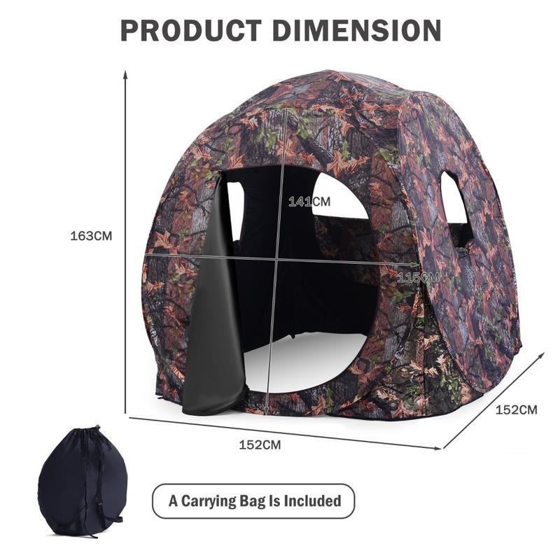 3人用ポップアップハンティングテント、PUオックスフォード生 - Hunting Outdoors のレビューと価格
