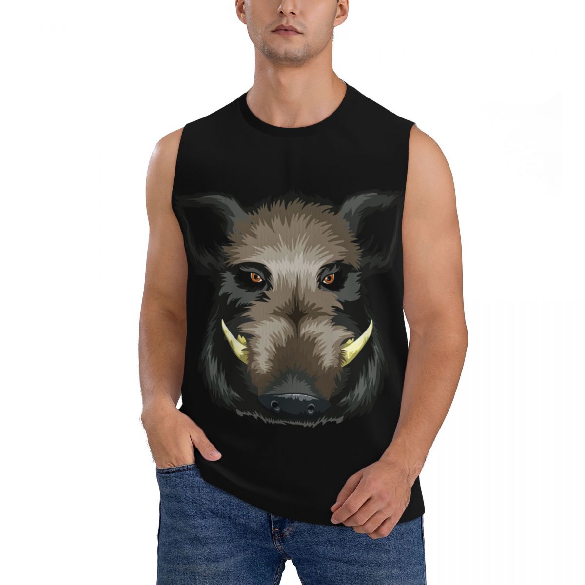 面白い野生の豚狩猟男プリントノースリーブ Tシャツカジュアル - Wildman Hunting & Outdoor Polokwane Photos のレビューと価格