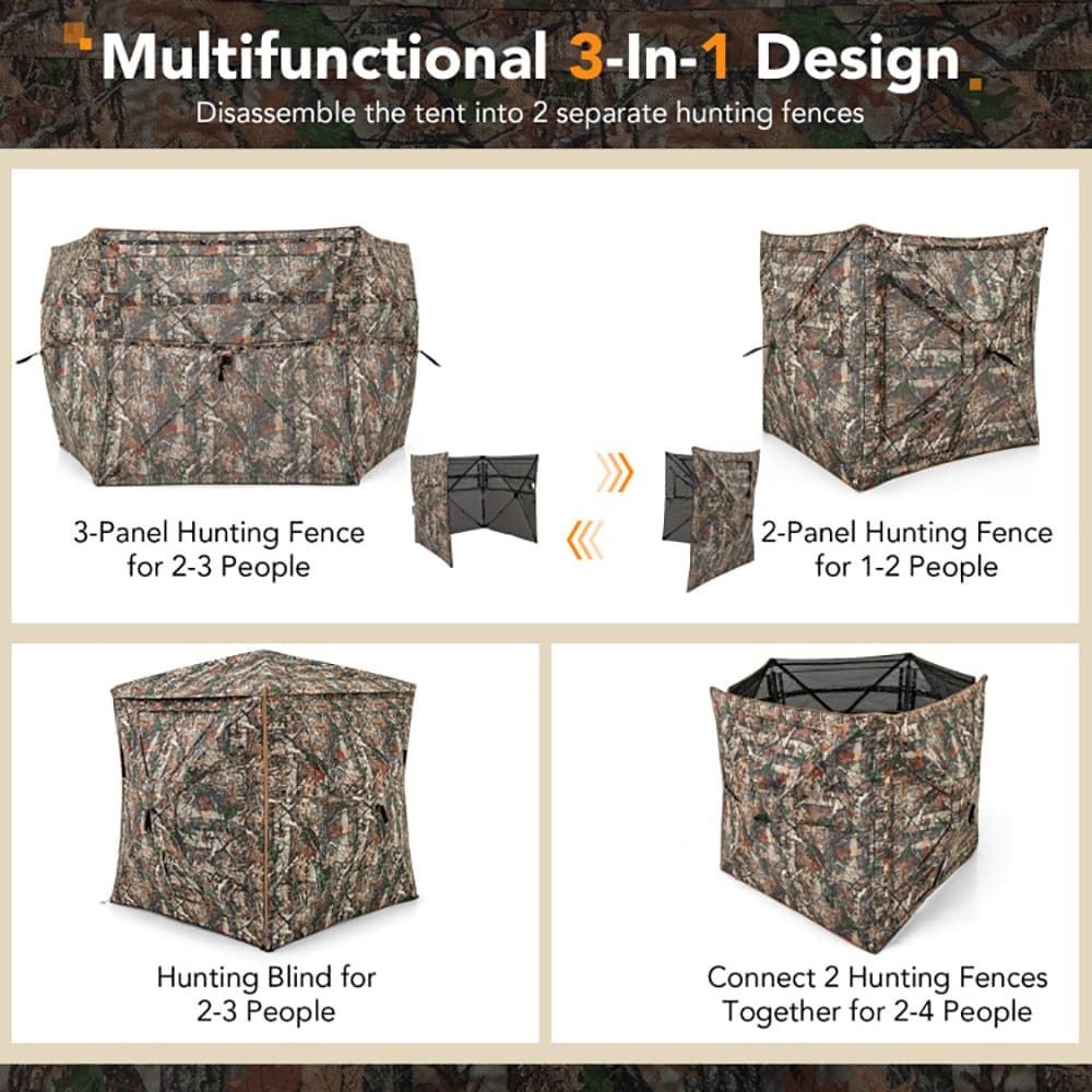 5-in-1着脱式ハンティングブラインド、天窓付き2～3人用 - Hunting Outdoors のレビューと価格