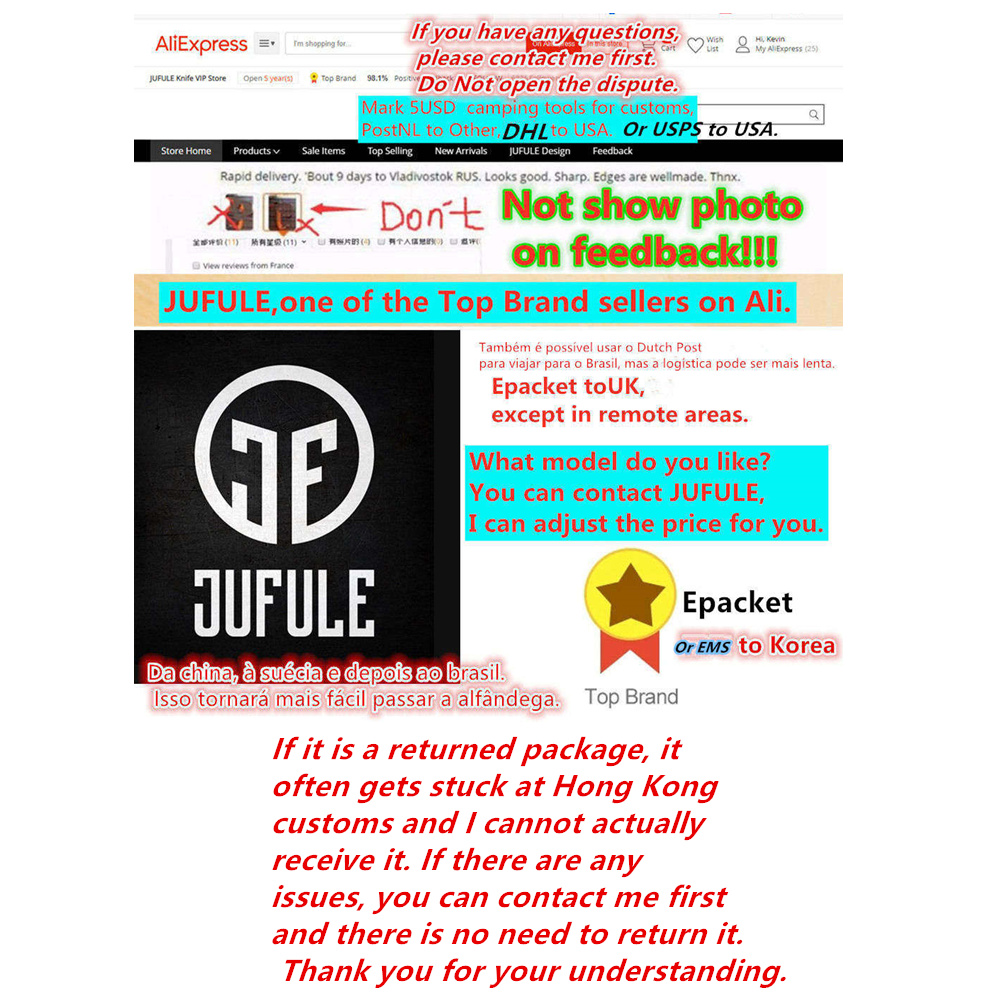 Jufulle-ポケット折りたたみナイフ、最高のフォームバグ - Best Hunting Outdoor Knife のレビューと価格