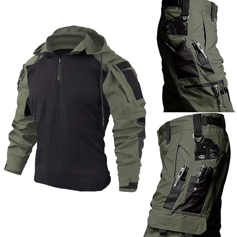 メンズ CP 迷彩戦術コンバットシャツ & パンツセット軍事 - Hunting Outdoors のレビューと価格