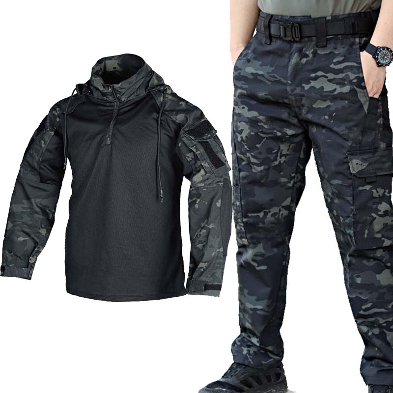 メンズ CP 迷彩戦術コンバットシャツ & パンツセット軍事 - Hunting Outdoors のレビューと価格