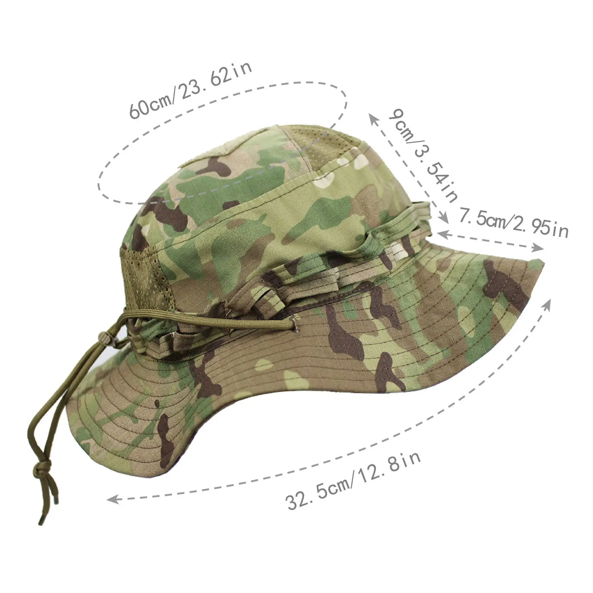 新しい戦術迷彩ブーニーキャップハンティングワイドブリムハット - Hunting Outdoor Hats のレビューと価格