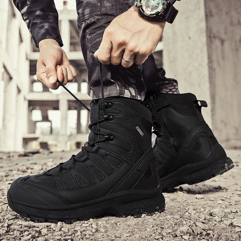 新しい男性の戦術的なブーツ軍事ブランド狩猟ハイキング靴足首防 - Hunting Outdoor Boots のレビューと価格