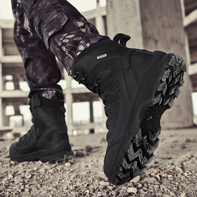 新しい男性の戦術的なブーツ軍事ブランド狩猟ハイキング靴足首防 - Hunting Outdoor Boots のレビューと価格