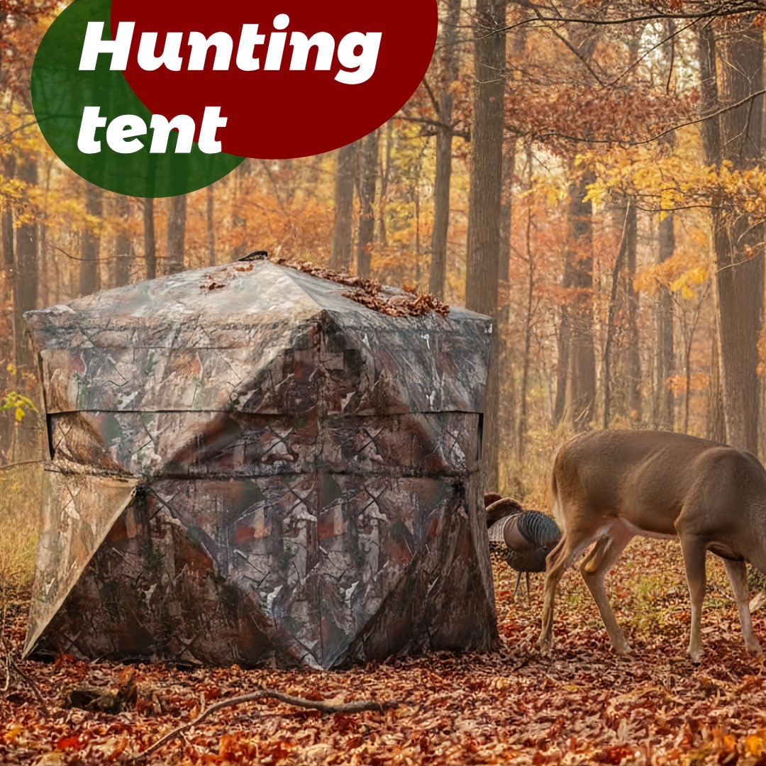 迷彩柄ポップアップハンティングブラインド、簡単設置、地上設置 - Hunting Outdoors のレビューと価格