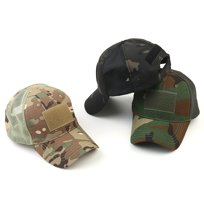 アウトドアマルチカム迷彩柄調整可能キャップメッシュタクティカ - Hunting Outdoor Hats のレビューと価格