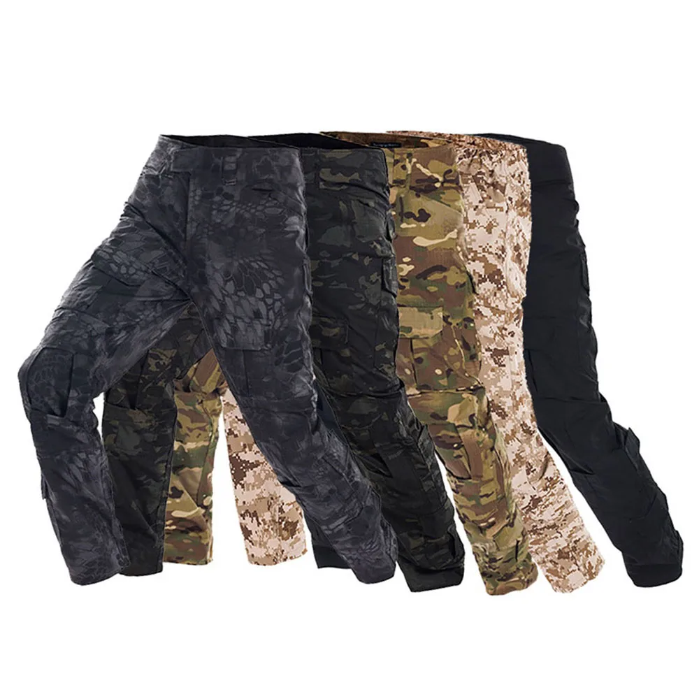 男性の戦術的なスポーツズボン迷彩作業服カーゴパンツマルチカム - Outdoor Hunting Trousers のレビューと価格