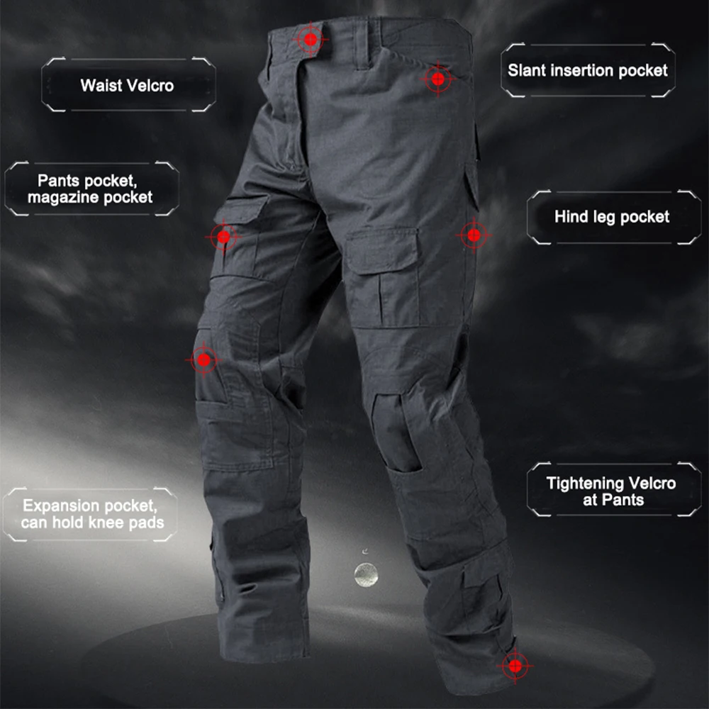 男性の戦術的なスポーツズボン迷彩作業服カーゴパンツマルチカム - Outdoor Hunting Trousers のレビューと価格