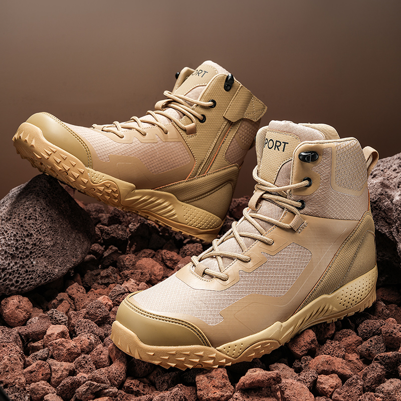 男性新しい戦術ブーツ屋外トレーニング安全作業滑り止め男性防水 - Hunting Outdoor Boots のレビューと価格