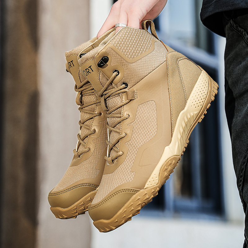 男性新しい戦術ブーツ屋外トレーニング安全作業滑り止め男性防水 - Hunting Outdoor Boots のレビューと価格