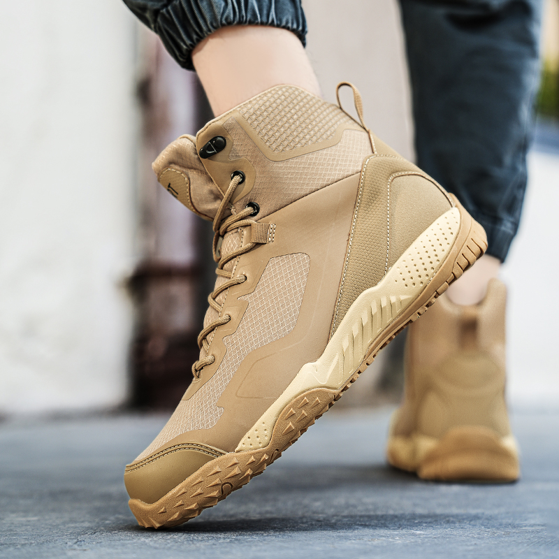男性新しい戦術ブーツ屋外トレーニング安全作業滑り止め男性防水 - Hunting Outdoor Boots のレビューと価格